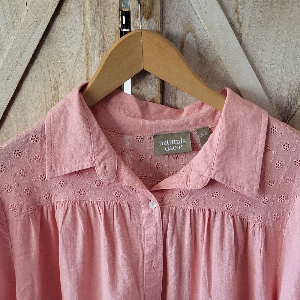 Naturals & Co Pink Eyelet Blouse